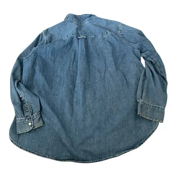 No brand denim long sleeve button down shirt women’s size XL - Picture 3 of 3